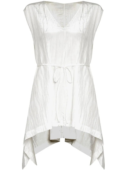 Tied-Waist Asymmetric-Hem Top
