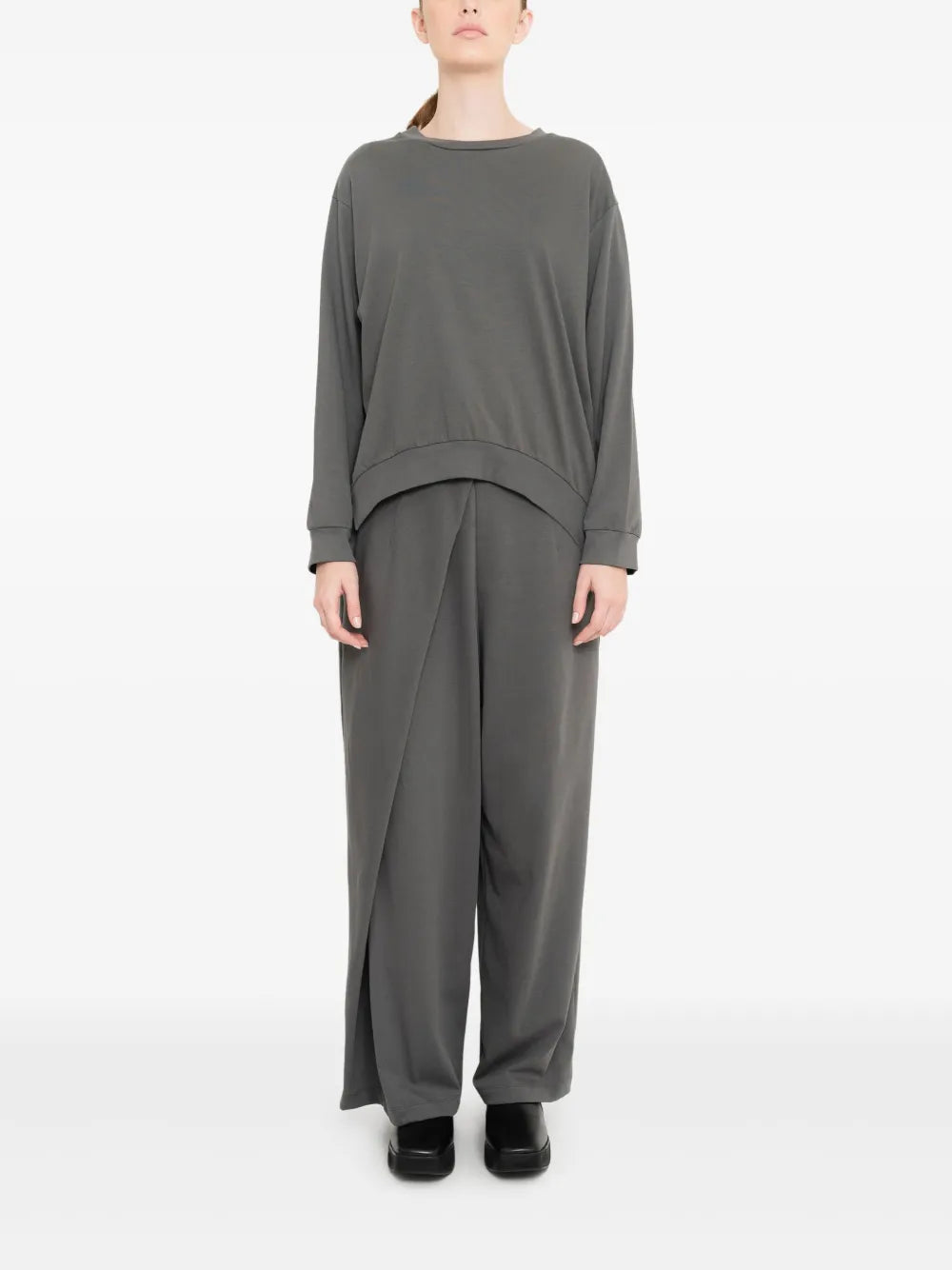 Asymmetric-Hem Sweatshirt