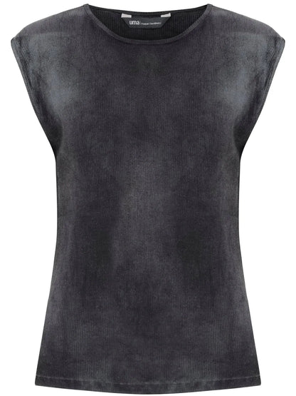 Ribbed Cap-Sleeve Top
