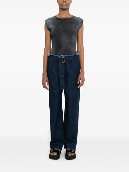 Ribbed Cap-Sleeve Top
