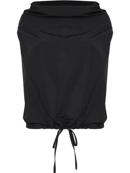 Drape-Neck Short-Sleeved Top