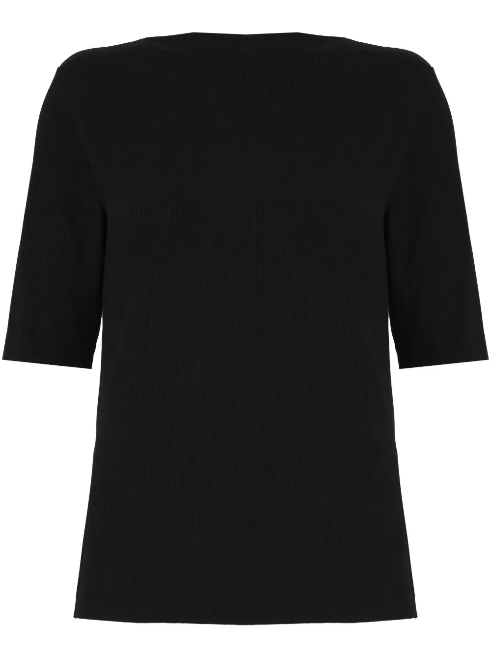 Ribbed Boat-Neck Top