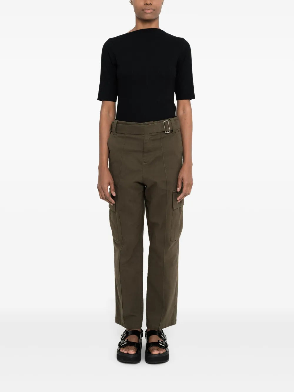 Ribbed Boat-Neck Top