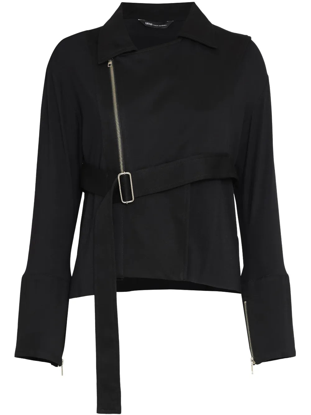 Belted Asymmetric-Hem Jacket