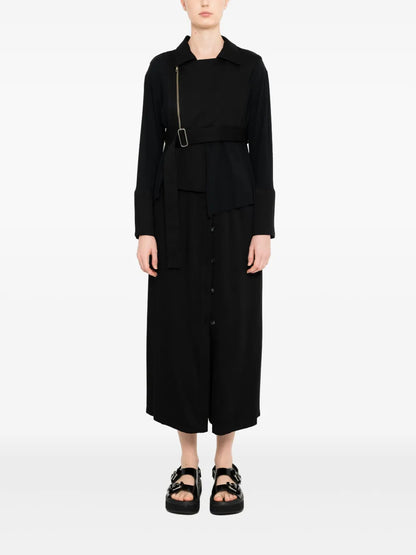 Belted Asymmetric-Hem Jacket