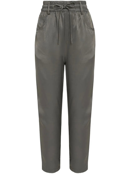 Drawstring-Waist Cropped Trousers