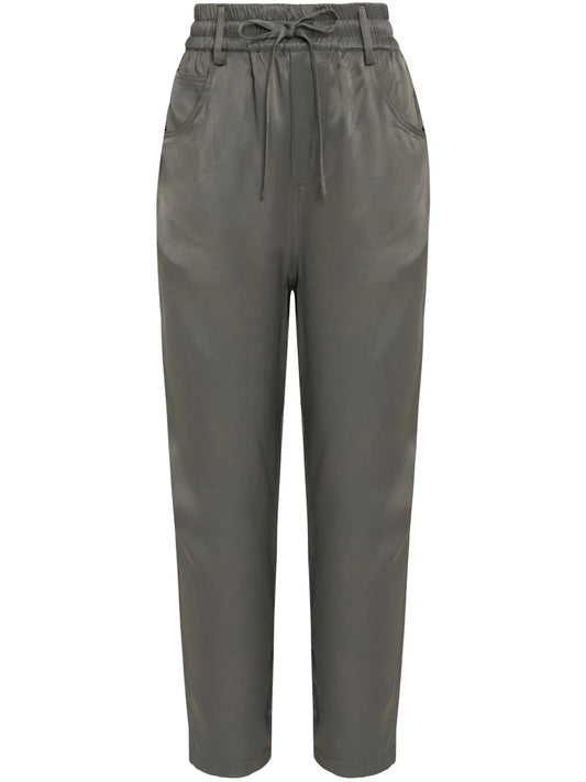 Drawstring-Waist Cropped Trousers