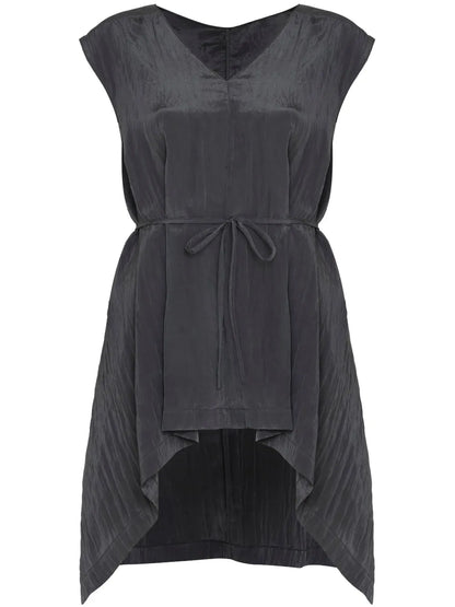 Pleated Tied-Waist Top