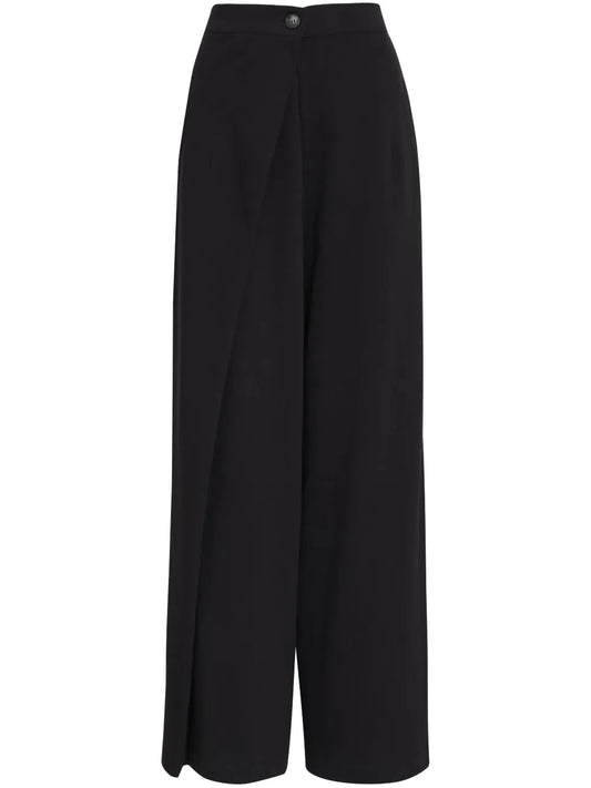 Crossover-Detail High-Waisted Pants