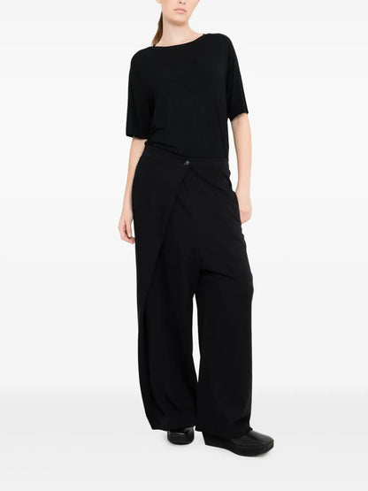 Crossover-Detail High-Waisted Pants