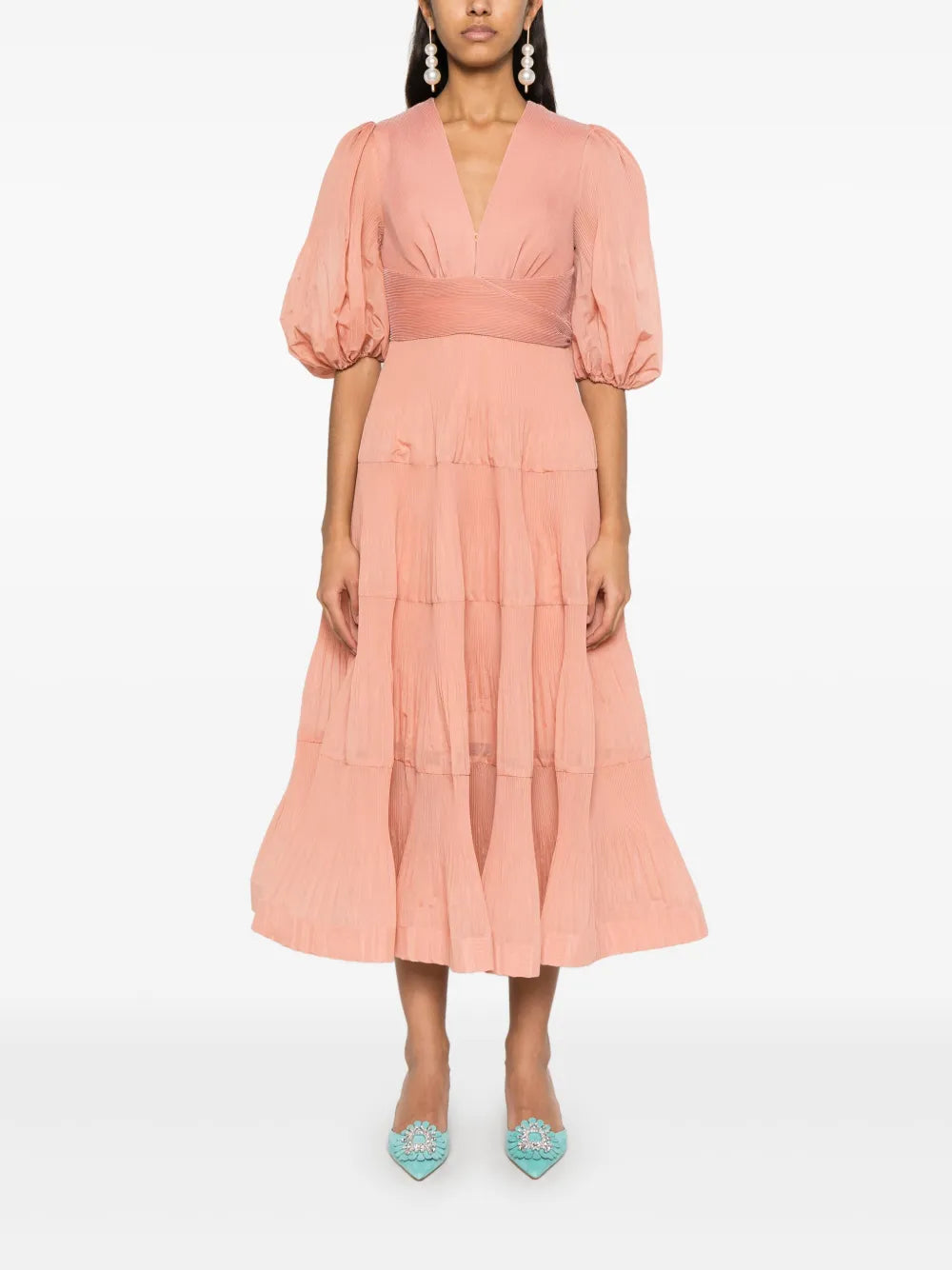 Pleated Midi Dress