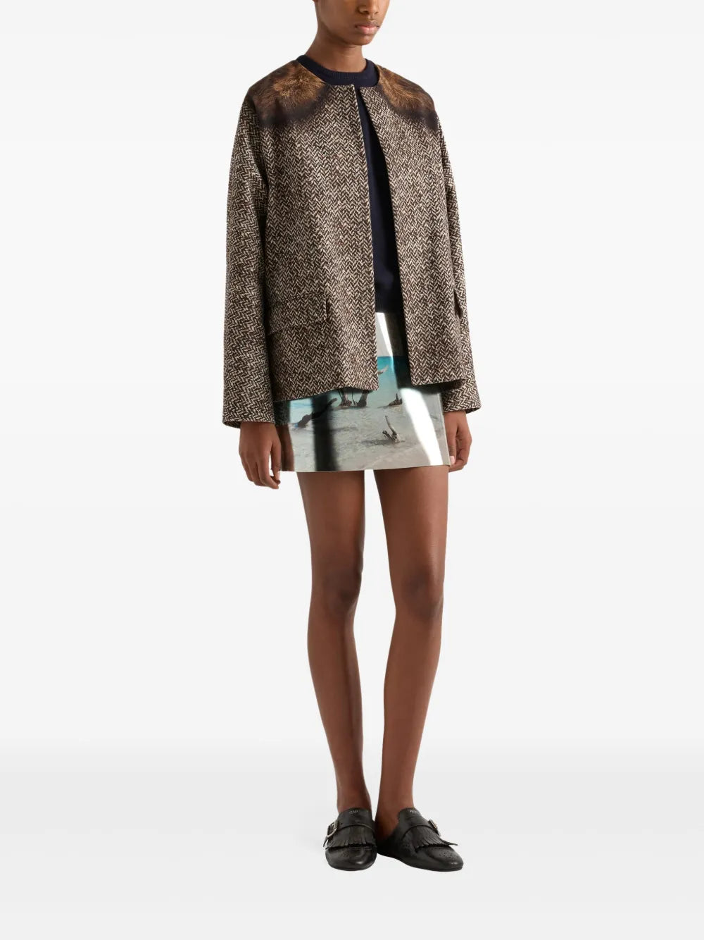 Single-Breasted Printed Jacket