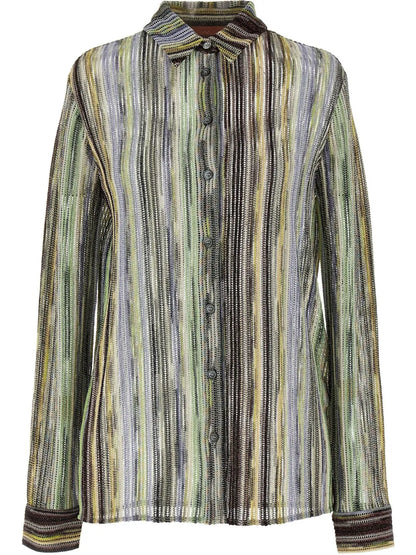 Striped Lamé Shirt