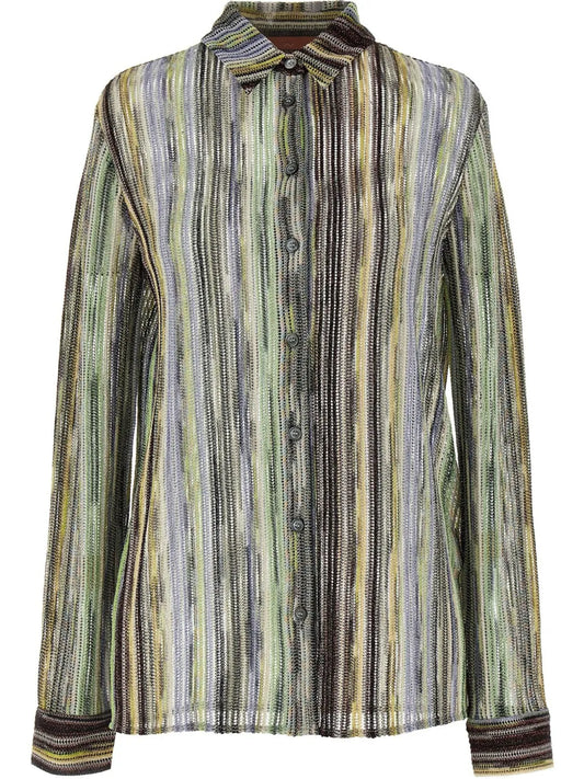 Striped Lamé Shirt