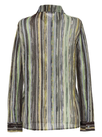 Striped Lamé Shirt