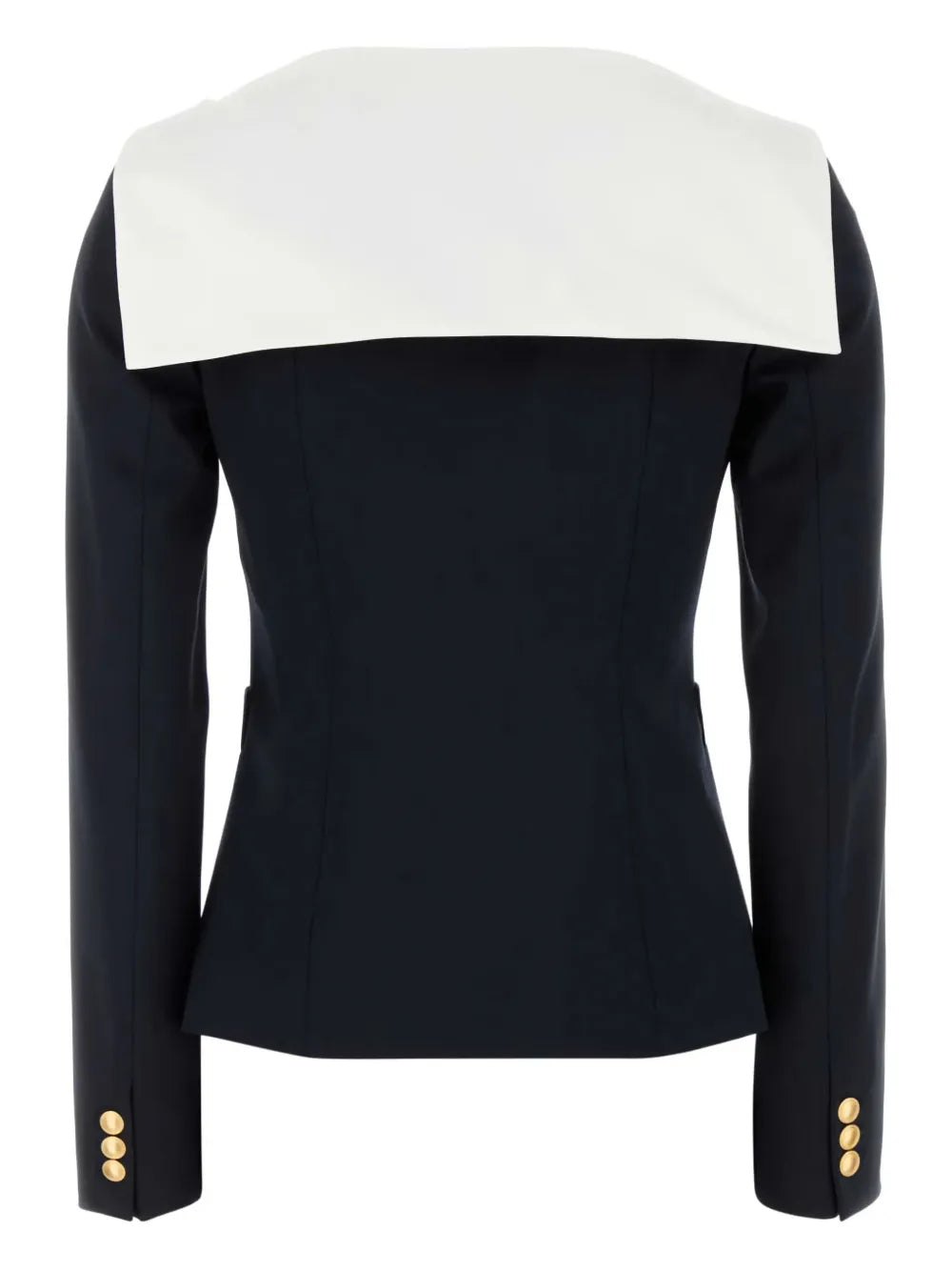 Contrast-Collar Blazer