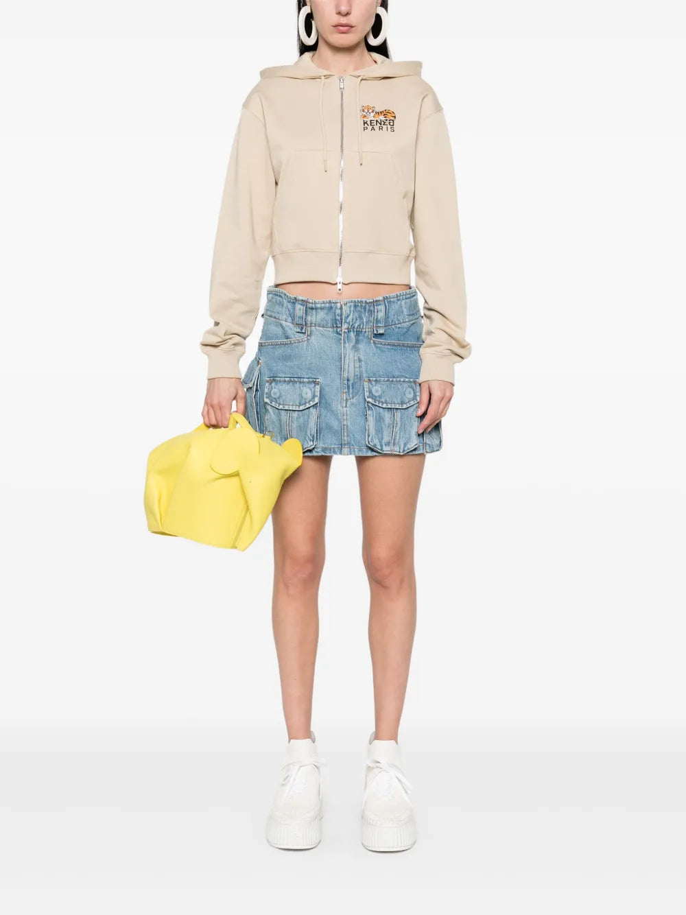 Happy Tiger Cropped Hoodie