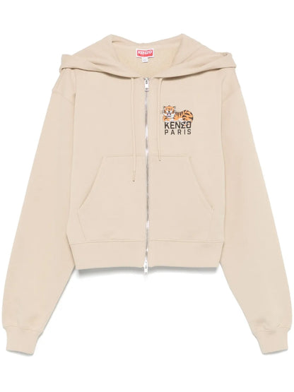 Happy Tiger Cropped Hoodie