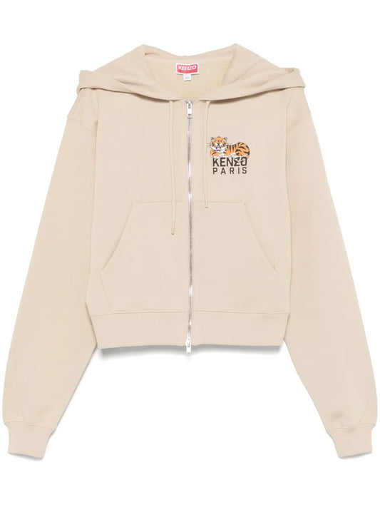 Happy Tiger Cropped Hoodie