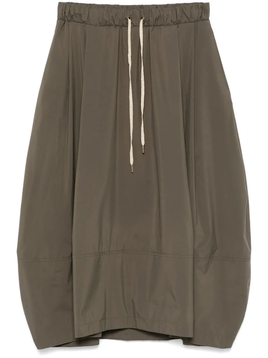 Pleat-Detail Midi Skirt