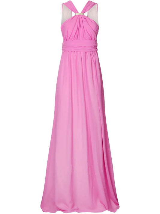 Draped-Detail Evening Dress