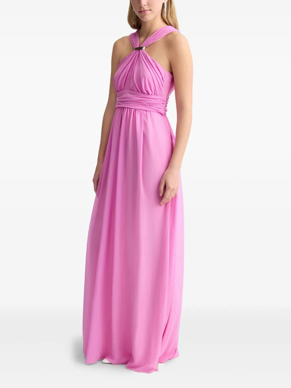 Draped-Detail Evening Dress