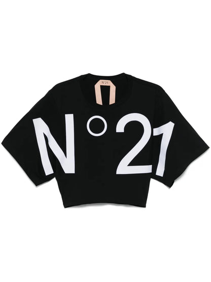 Logo-Print Cropped T-Shirt