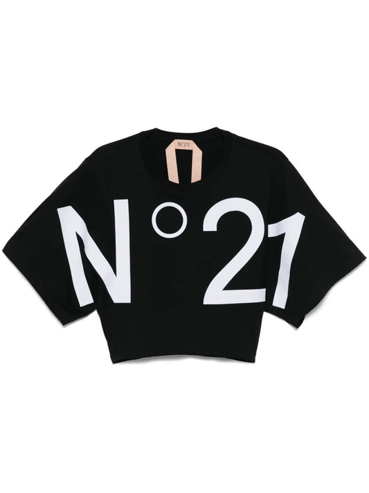 Logo-Print Cropped T-Shirt