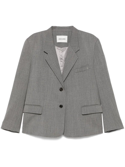 Mélange-Effect Blazer