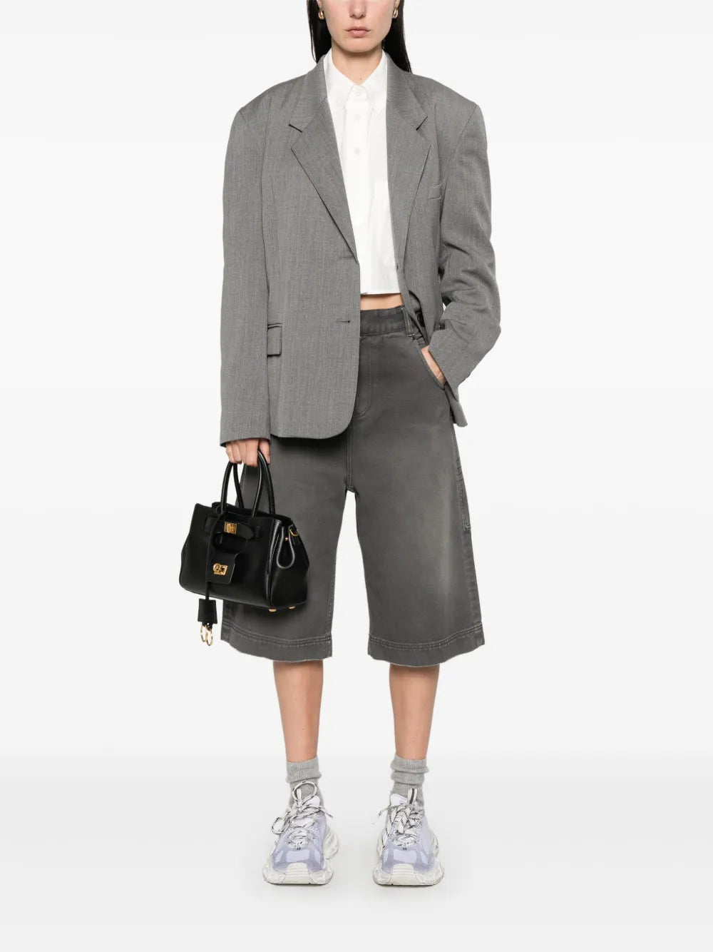 Mélange-Effect Blazer