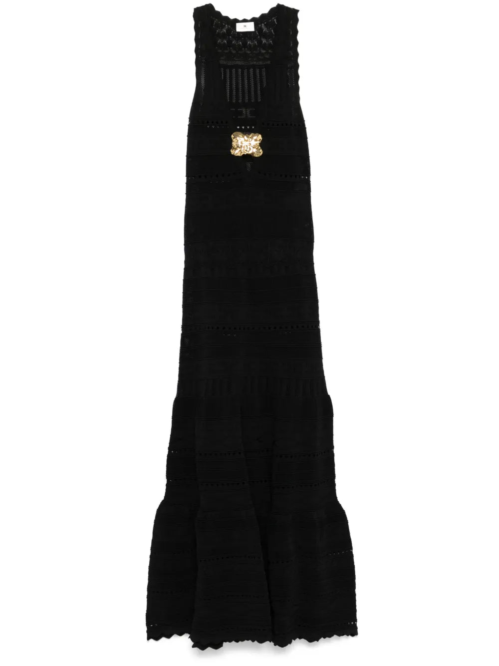Jewel-Detail Openwork Maxi Dress