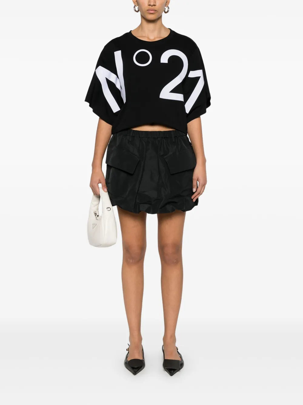 Bubble-Hem Mini Skirt