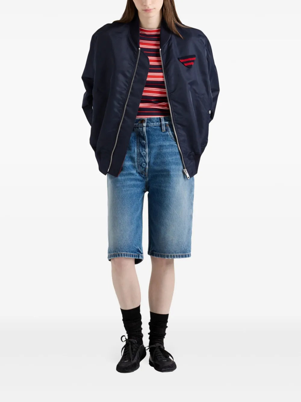 Straight-Leg Denim Shorts