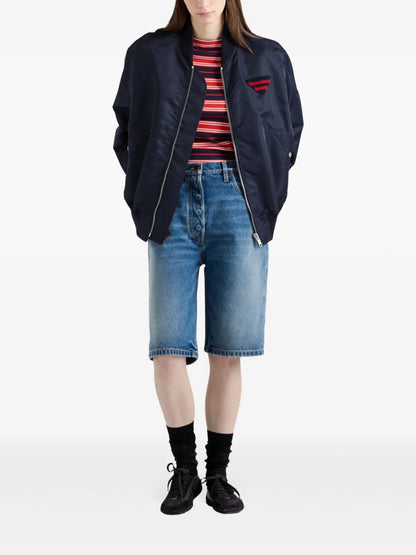 Straight-Leg Denim Shorts
