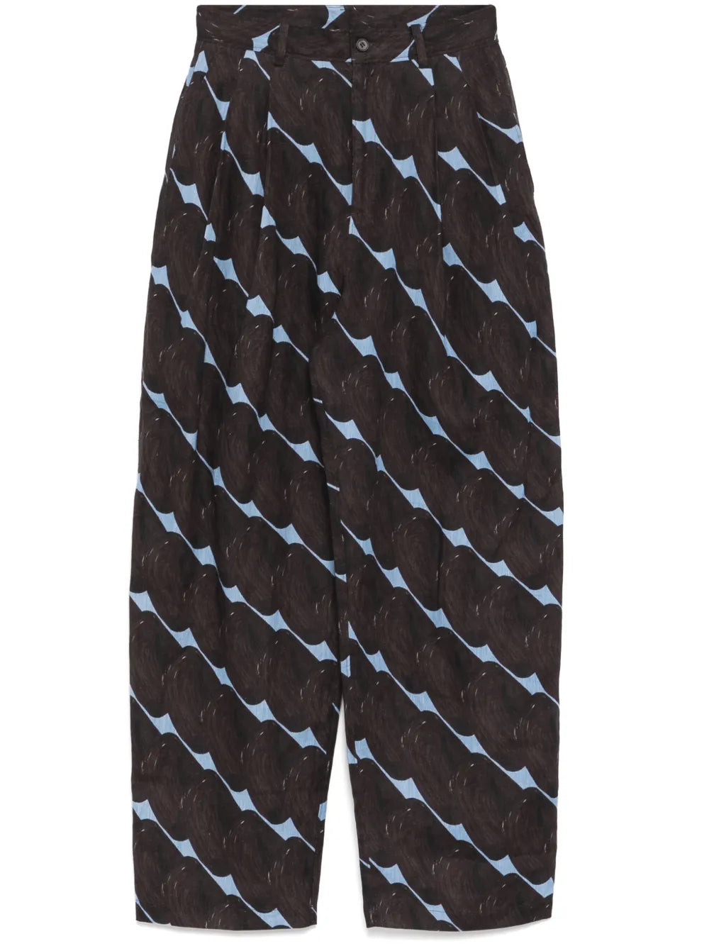 Pattern-Printed Tapered Trousers