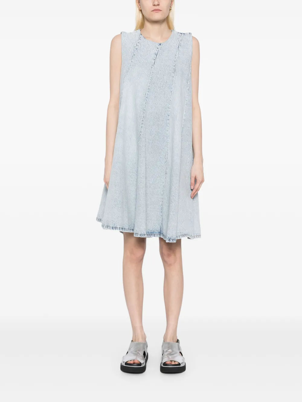 Rounded Collar Sleeveless Dress