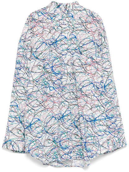 Line-Printed Oversize Shirt