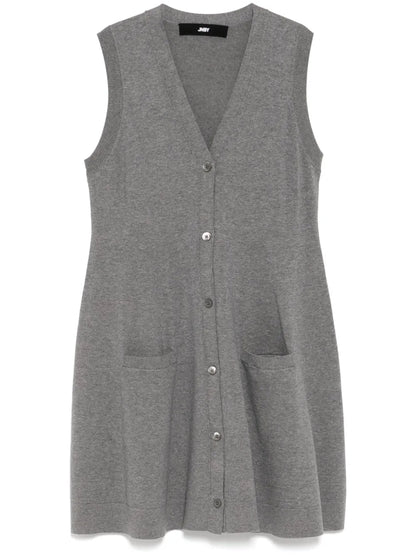 V-Collar Sleeveless Knitted Dress