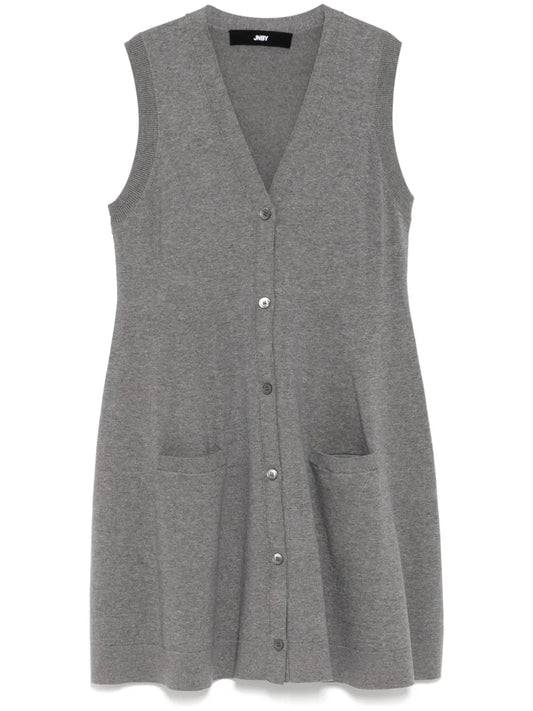 V-Collar Sleeveless Knitted Dress