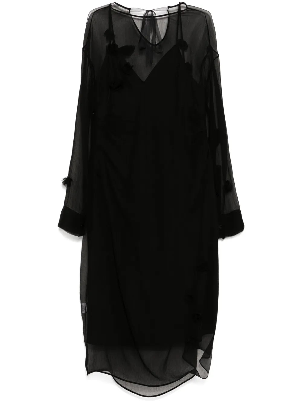 Rounded Collar Silk Dress