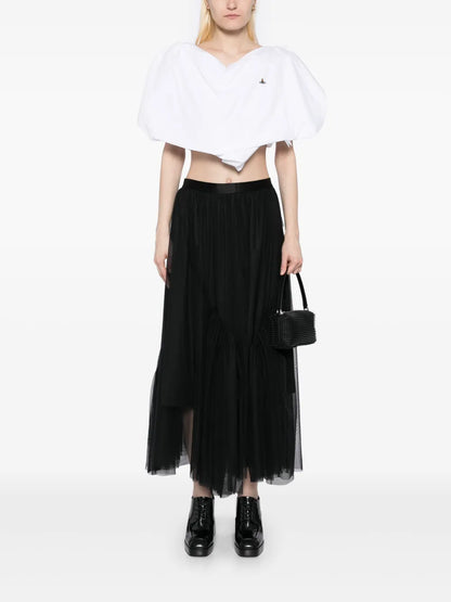 A-Line Flounce Hem Waist Skirt
