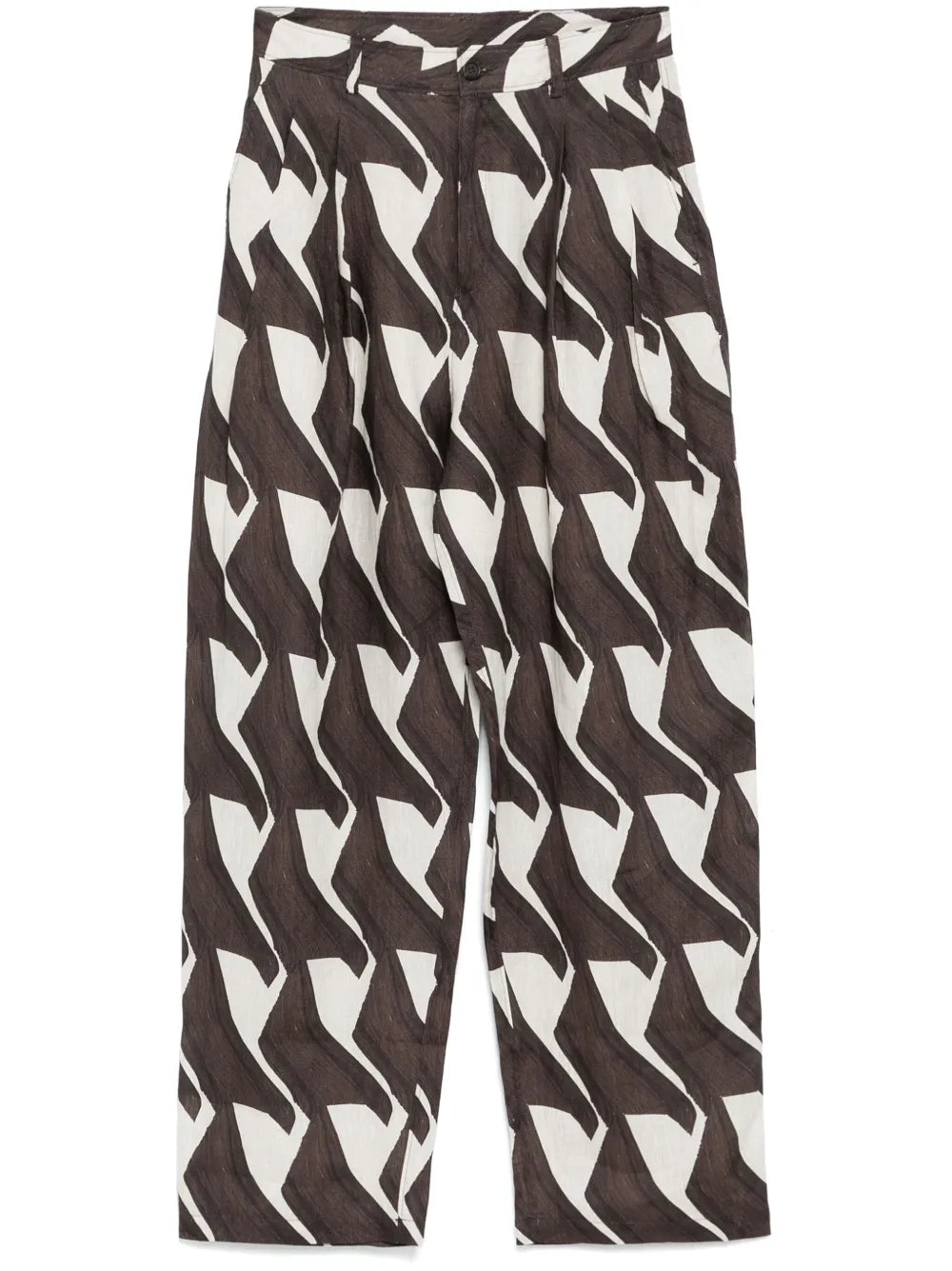 Pattern-Printed Tapered Trousers
