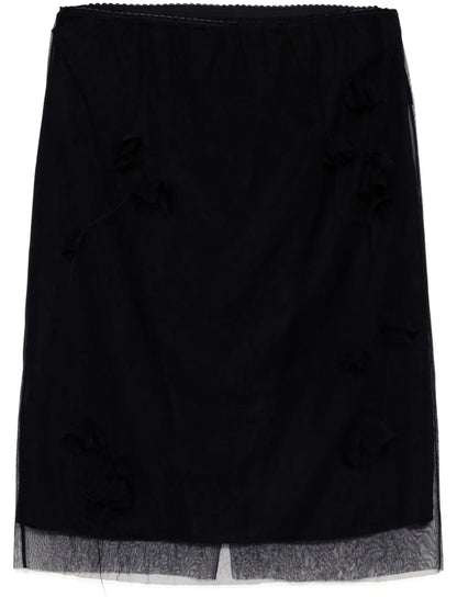 Gauze Pencil-Waist Skirt