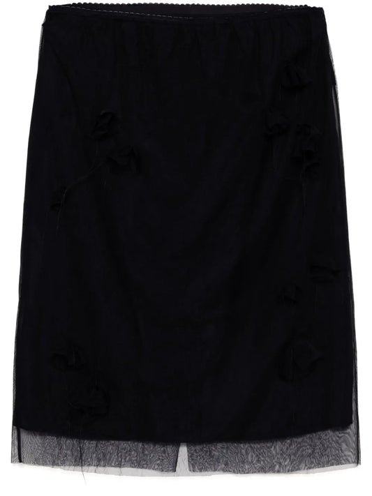 Gauze Pencil-Waist Skirt