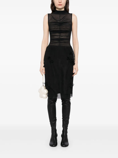 Gauze Pencil-Waist Skirt