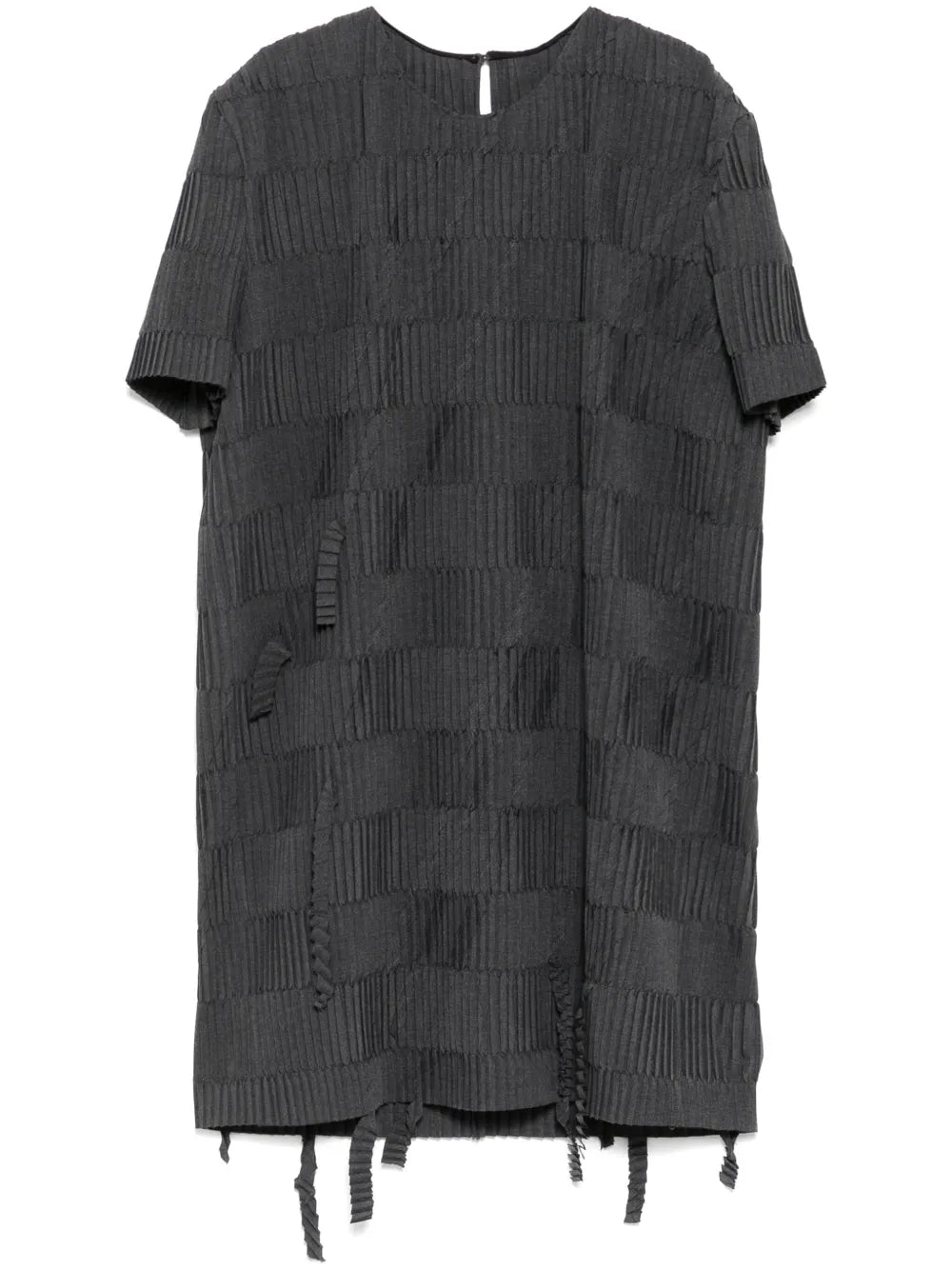 Tucker Fold Short-Sleeves Dress