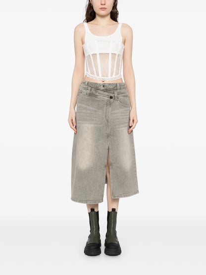 Asymmetric Long Waist Skirt