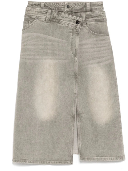 Asymmetric Long Waist Skirt