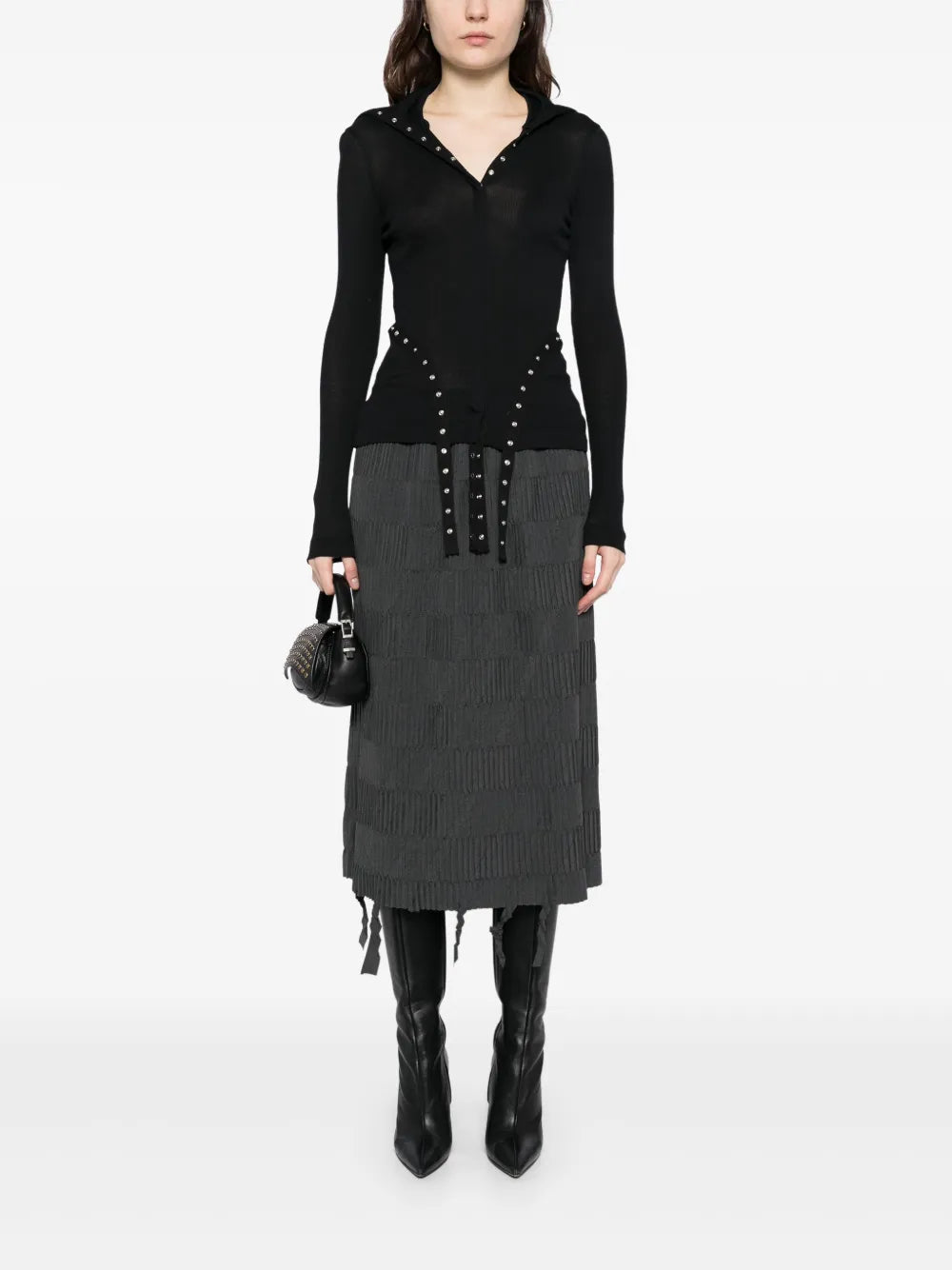 Fringe Hem Waist Skirt