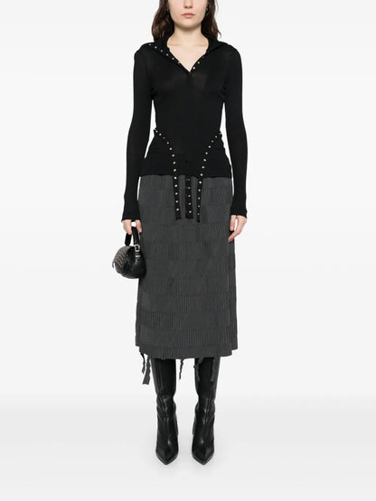 Fringe Hem Waist Skirt